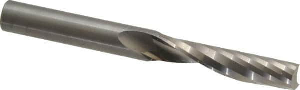 Onsrud - 3/8" Cutting Diam x 1-5/8" Length of Cut, 1 Flute, Upcut Spiral Router Bit - Uncoated, Right Hand Cut, Solid Carbide, 3-1/2" OAL x 3/8" Shank Diam, Single Edge, 21° Helix Angle - Americas Industrial Supply