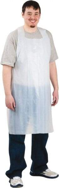 Safety Zone - 28" Wide x 46" Long x 2 mil Thick Bib Apron - Polyethylene, White, Resists Chemicals - Americas Industrial Supply