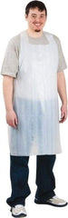 Safety Zone - 28" Wide x 46" Long x 2 mil Thick Bib Apron - Polyethylene, White, Resists Chemicals - Americas Industrial Supply