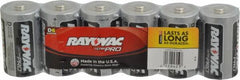 Rayovac - Size D, Alkaline, 6 Pack, Standard Battery - 1.5 Volts, Button Tab Terminal - Americas Industrial Supply