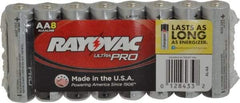 Rayovac - Size AA, Alkaline, 8 Pack, Standard Battery - 1.5 Volts, Button Tab Terminal - Americas Industrial Supply