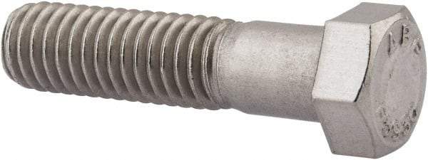 Value Collection - 7/16-14 UNC, 1-3/4" Length Under Head Hex Head Cap Screw - Partially Threaded, Grade 18-8 Stainless Steel, Uncoated, 5/8" Hex - Americas Industrial Supply