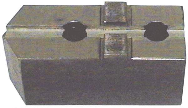 H & R Manufacturing - Tongue & Groove Attachment, Square Soft Lathe Chuck Jaw - Steel, 2-1/2" Btw Mount Hole Ctrs, 5-3/4" Long x 2" Wide x 2-3/8" High, 1/2" Groove - Americas Industrial Supply