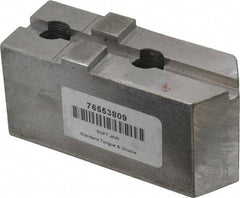 H & R Manufacturing - Tongue & Groove Attachment, Square Soft Lathe Chuck Jaw - Steel, 1-3/4" Btw Mount Hole Ctrs, 3-15/16" Long x 1-1/2" Wide x 1-7/8" High, 5/16" Groove - Americas Industrial Supply