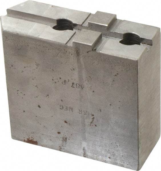 H & R Manufacturing - Tongue & Groove Attachment, Square Soft Lathe Chuck Jaw - Steel, 1-3/4" Btw Mount Hole Ctrs, 3-15/16" Long x 1-1/2" Wide x 3-3/8" High, 5/16" Groove - Americas Industrial Supply