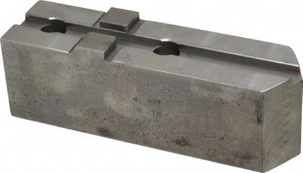 H & R Manufacturing - Tongue & Groove Attachment, Square Soft Lathe Chuck Jaw - Steel, 3" Btw Mount Hole Ctrs, 7-1/4" Long x 2" Wide x 2-5/16" High, 1/2" Groove - Americas Industrial Supply