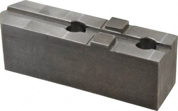 H & R Manufacturing - Tongue & Groove Attachment, Square Soft Lathe Chuck Jaw - Steel, 3" Btw Mount Hole Ctrs, 7-1/4" Long x 2" Wide x 2-5/16" High, 1/2" Groove - Americas Industrial Supply