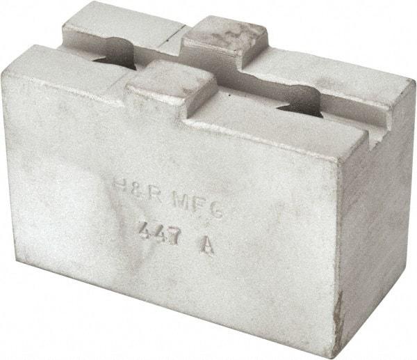H & R Manufacturing - Tongue & Groove Attachment, Square Soft Lathe Chuck Jaw - Aluminum, 1-1/2" Btw Mount Hole Ctrs, 2-5/8" Long x 1-1/4" Wide x 1-5/8" High, 5/16" Groove - Americas Industrial Supply