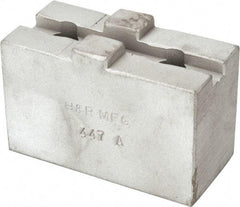 H & R Manufacturing - Tongue & Groove Attachment, Square Soft Lathe Chuck Jaw - Aluminum, 1-1/2" Btw Mount Hole Ctrs, 2-5/8" Long x 1-1/4" Wide x 1-5/8" High, 5/16" Groove - Americas Industrial Supply