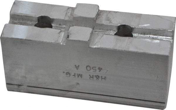 H & R Manufacturing - Tongue & Groove Attachment, Square Soft Lathe Chuck Jaw - Aluminum, 1-3/4" Btw Mount Hole Ctrs, 3-1/2" Long x 1-1/4" Wide x 1-5/8" High, 5/16" Groove - Americas Industrial Supply