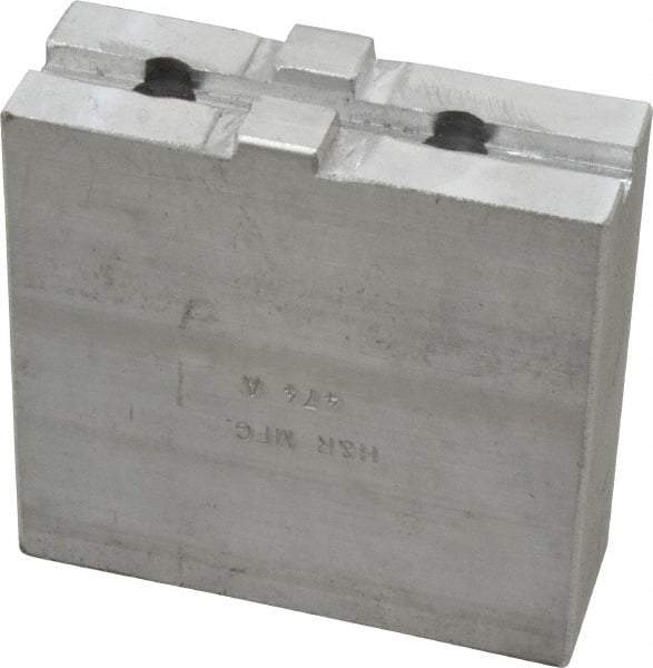 H & R Manufacturing - Tongue & Groove Attachment, Square Soft Lathe Chuck Jaw - Aluminum, 1-3/4" Btw Mount Hole Ctrs, 3-1/2" Long x 1-1/4" Wide x 3-3/8" High, 5/16" Groove - Americas Industrial Supply