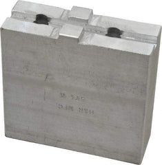 H & R Manufacturing - Tongue & Groove Attachment, Square Soft Lathe Chuck Jaw - Aluminum, 1-3/4" Btw Mount Hole Ctrs, 3-1/2" Long x 1-1/4" Wide x 3-3/8" High, 5/16" Groove - Americas Industrial Supply