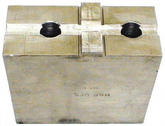 H & R Manufacturing - Tongue & Groove Attachment, Square Soft Lathe Chuck Jaw - Aluminum, 2-1/2" Btw Mount Hole Ctrs, 4-7/8" Long x 2" Wide x 3-7/8" High, 1/2" Groove - Americas Industrial Supply