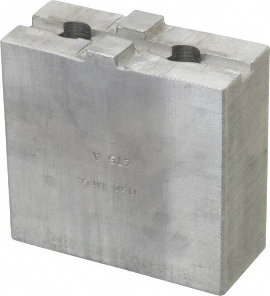 H & R Manufacturing - Tongue & Groove Attachment, Square Soft Lathe Chuck Jaw - Aluminum, 1-3/4" Btw Mount Hole Ctrs, 3-1/2" Long x 1-1/2" Wide x 3-3/8" High, 5/16" Groove - Americas Industrial Supply