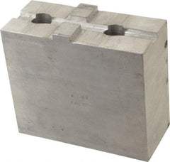 H & R Manufacturing - Tongue & Groove Attachment, Square Soft Lathe Chuck Jaw - Aluminum, 3" Btw Mount Hole Ctrs, 5-5/8" Long x 2-1/2" Wide x 4-13/16" High, 1/2" Groove - Americas Industrial Supply