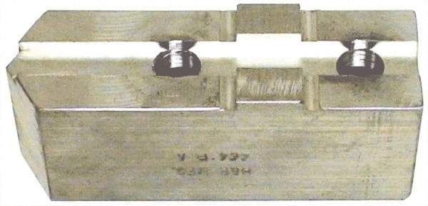 H & R Manufacturing - Tongue & Groove Attachment, Square Soft Lathe Chuck Jaw - Aluminum, 1-1/2" Btw Mount Hole Ctrs, 3-3/16" Long x 1-1/4" Wide x 1-5/8" High, 5/16" Groove - Americas Industrial Supply