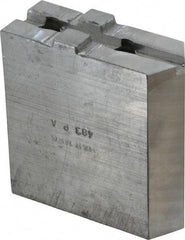 H & R Manufacturing - Tongue & Groove Attachment, Square Soft Lathe Chuck Jaw - Aluminum, 1-1/2" Btw Mount Hole Ctrs, 3-3/16" Long x 1-1/4" Wide x 3-3/8" High, 5/16" Groove - Americas Industrial Supply