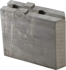 H & R Manufacturing - Tongue & Groove Attachment, Square Soft Lathe Chuck Jaw - Aluminum, 1-3/4" Btw Mount Hole Ctrs, 3-15/16" Long x 1-1/4" Wide x 3-3/8" High, 5/16" Groove - Americas Industrial Supply