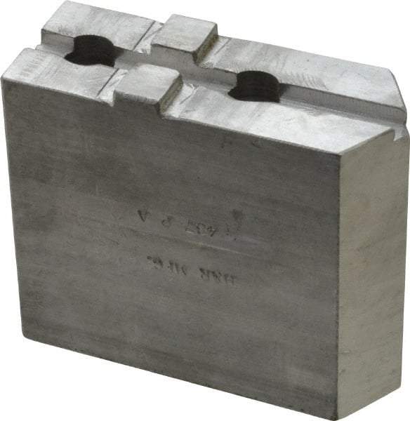 H & R Manufacturing - Tongue & Groove Attachment, Square Soft Lathe Chuck Jaw - Aluminum, 1-3/4" Btw Mount Hole Ctrs, 3-15/16" Long x 1-1/2" Wide x 3-3/8" High, 5/16" Groove - Americas Industrial Supply