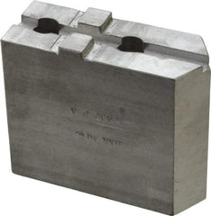 H & R Manufacturing - Tongue & Groove Attachment, Square Soft Lathe Chuck Jaw - Aluminum, 1-3/4" Btw Mount Hole Ctrs, 3-15/16" Long x 1-1/2" Wide x 3-3/8" High, 5/16" Groove - Americas Industrial Supply