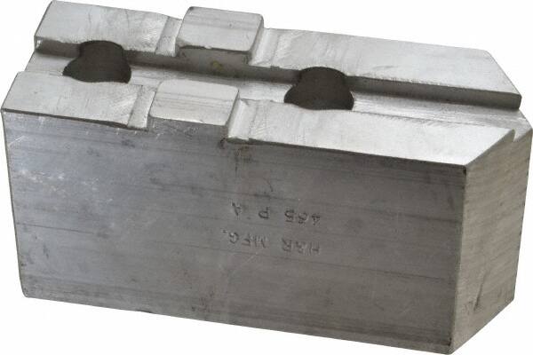 H & R Manufacturing - Tongue & Groove Attachment, Square Soft Lathe Chuck Jaw - Aluminum, 2.12" Btw Mount Hole Ctrs, 4-13/16" Long x 1-3/4" Wide x 2-3/8" High, 1/2" Groove - Americas Industrial Supply