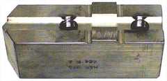 H & R Manufacturing - Tongue & Groove Attachment, Square Soft Lathe Chuck Jaw - Aluminum, 2-1/2" Btw Mount Hole Ctrs, 5-3/4" Long x 2" Wide x 3-7/8" High, 1/2" Groove - Americas Industrial Supply
