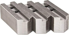 H & R Manufacturing - 1.5mm x 60° Serrated Attachment, Square Soft Lathe Chuck Jaw - 3 Jaws, Steel, 1" Btw Mount Hole Ctrs, 4-1/4" Long x 1-1/2" Wide x 1-1/2" High, 0.551" Groove, 12mm Fastener - Americas Industrial Supply