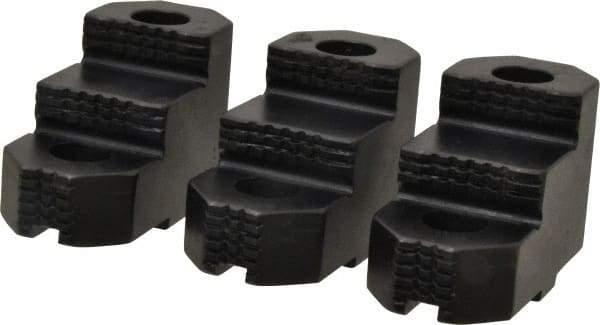 H & R Manufacturing - 8" Max Chuck Diam Compatibility, Mild Carburized Steel Tongue & Groove Hard Lathe Top Jaws - 2 Steps, 5/16" Groove Width, 1-1/2" Wide x 3.286" Long x 1.969" High - Americas Industrial Supply