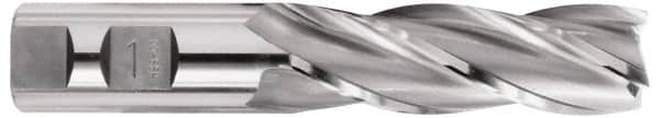 OSG - 1-3/4", 3" LOC, 1-1/4" Shank Diam, 5-1/2" OAL, 6 Flute, Cobalt Square End Mill - Single End, Uncoated, Spiral Flute, 30° Helix, Right Hand Cut, Right Hand Flute, Series 547 - Americas Industrial Supply