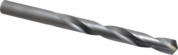 Made in USA - 17/32" 135° Carbide-Tipped Jobber Drill - Bright Finish, Right Hand Cut, Spiral Flute, Straight Shank, 6-5/8" OAL, Split Point - Americas Industrial Supply