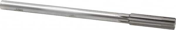 Made in USA - 0.536" Carbide-Tipped 6 Flute Chucking Reamer - Straight Flute, 7/16" Straight Shank, 2" Flute Length, 8" OAL - Americas Industrial Supply