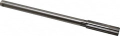 Made in USA - 0.539" Carbide-Tipped 6 Flute Chucking Reamer - Straight Flute, 7/16" Straight Shank, 2" Flute Length, 8" OAL - Americas Industrial Supply