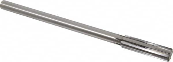 Made in USA - 0.57" Carbide-Tipped 6 Flute Chucking Reamer - Straight Flute, 7/16" Straight Shank, 2" Flute Length, 8" OAL - Americas Industrial Supply