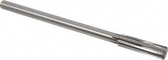 Made in USA - 0.57" Carbide-Tipped 6 Flute Chucking Reamer - Straight Flute, 7/16" Straight Shank, 2" Flute Length, 8" OAL - Americas Industrial Supply