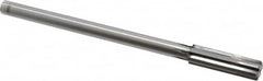 Made in USA - 0.577" Carbide-Tipped 6 Flute Chucking Reamer - Straight Flute, 7/16" Straight Shank, 2" Flute Length, 8" OAL - Americas Industrial Supply