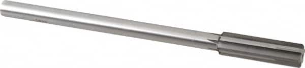 Made in USA - 0.597" Carbide-Tipped 6 Flute Chucking Reamer - Straight Flute, 7/16" Straight Shank, 2" Flute Length, 8" OAL - Americas Industrial Supply