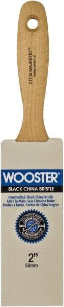 Wooster Brush - 2" Flat Hog Varnish Brush - 2-15/16" Bristle Length, 5-1/2" Maple Beavertail Handle - Americas Industrial Supply