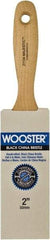 Wooster Brush - 2" Flat Hog Varnish Brush - 2-15/16" Bristle Length, 5-1/2" Maple Beavertail Handle - Americas Industrial Supply