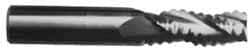 M.A. Ford - 1" Diam, Coarse Pitch, 2" LOC, 3 Flute Solid Carbide Roughing Square End Mill - Uncoated, 4" OAL, 1" Shank Diam, Single End, Centercutting, 45° Helix - Americas Industrial Supply