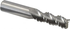 M.A. Ford - 1/2" Diam, Coarse Pitch, 1-1/4" LOC, 3 Flute Solid Carbide Roughing Square End Mill - Uncoated, 3" OAL, 1/2" Shank Diam, Single End, Centercutting, 45° Helix - Americas Industrial Supply