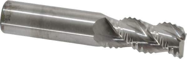 M.A. Ford - 3/4" Diam, Coarse Pitch, 1-1/2" LOC, 3 Flute Solid Carbide Roughing Square End Mill - Uncoated, 4" OAL, 3/4" Shank Diam, Single End, Centercutting, 45° Helix - Americas Industrial Supply