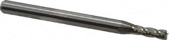 M.A. Ford - 0.09", 0.27" LOC, 1/8" Shank Diam, 1-1/2" OAL, 4 Flute, Solid Carbide Square End Mill - Single End, Uncoated, Spiral Flute, 30° Helix, Centercutting, Right Hand Cut, Right Hand Flute, Series 111 - Americas Industrial Supply