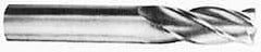 Atrax - 9/16", 1-1/8" LOC, 9/16" Shank Diam, 3-1/2" OAL, 4 Flute, Solid Carbide Square End Mill - Single End, TiN Finish, Spiral Flute, 30° Helix, Centercutting, Right Hand Cut - Americas Industrial Supply