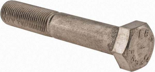 Value Collection - 1/2-20 UNF, 3" Length Under Head Hex Head Cap Screw - Partially Threaded, Grade 18-8 Stainless Steel, Uncoated, 3/4" Hex - Americas Industrial Supply