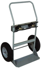 Made in USA - 760 Lb Capacity 47" OAH Cylinder Hand Truck - Swept Back Handle, Steel, Full Pneumatic Wheels - Americas Industrial Supply