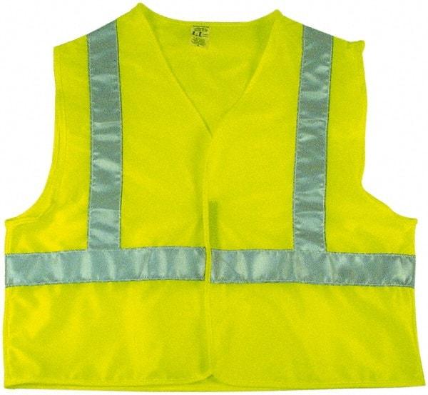 NMC - Size XL High Visibility Lime Mesh General Purpose Vest - Hook & Loop Closure, PVC - Americas Industrial Supply