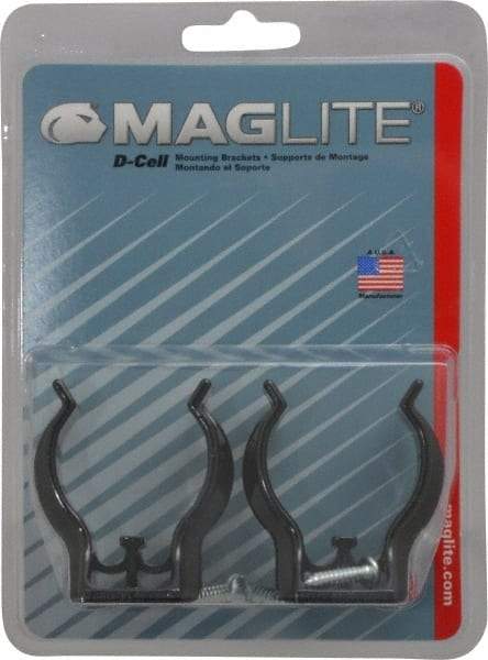 Mag-Lite - Plastic Mounting Bracket - Black, Compatible with Maglite D Batteries - Americas Industrial Supply
