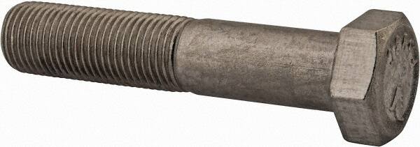 Value Collection - 1/2-20 UNF, 2-1/2" Length Under Head Hex Head Cap Screw - Partially Threaded, Grade 18-8 Stainless Steel, Uncoated, 3/4" Hex - Americas Industrial Supply