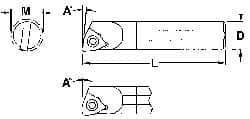 Everede Tool - 0.3" Min Bore Diam, 4" OAL, 1/4" Shank Diam, Indexable Boring Bar - WCGT 0 Insert, Screw Holding Method - Americas Industrial Supply