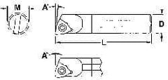 Everede Tool - 0.563" Min Bore Diam, 6" OAL, 1/2" Shank Diam, Indexable Boring Bar - WCGT 2 Insert, Screw Holding Method - Americas Industrial Supply